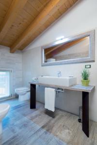 bagno con lavandino e servizi igienici di Agriturismo Camisi qh a Cambiago