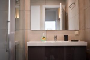 A bathroom at Athens Squared Apartments
