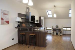 Kuchyň nebo kuchyňský kout v ubytování Apartmány V Podzámčí II.