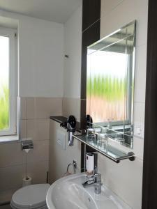 エムデンにあるWolthusenのバスルーム(洗面台、鏡、トイレ付)