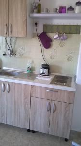 - une cuisine avec un évier et un comptoir dans l'établissement Studio Rade, à Stari Grad