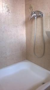 a shower in a bathroom with a white bath tub at Studio Rade in Stari Grad