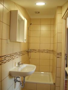a bathroom with a sink and a bath tub at Apartmani Stipanelo in Murter +29 photos