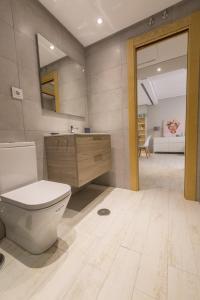 uma casa de banho com um WC e um lavatório em Apartamentos Inloft em León