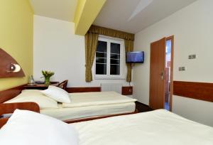 Katil atau katil-katil dalam bilik di Hotel Břízky
