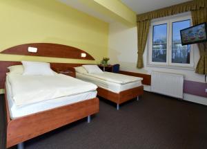 Katil atau katil-katil dalam bilik di Hotel Břízky