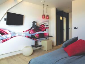 TV a/nebo společenská místnost v ubytování Hotel Aulnenhof