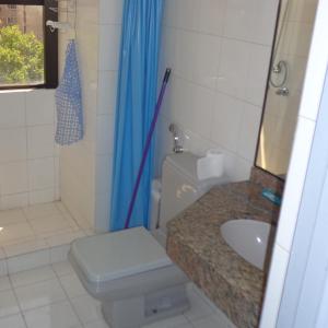 a bathroom with a toilet and a sink and a shower at Mendoza Deluxe in Mendoza