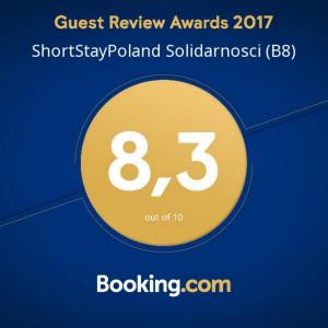 Certifikát, ocenenie alebo iný dokument vystavený v ubytovaní ShortStayPoland Solidarnosci (B8)
