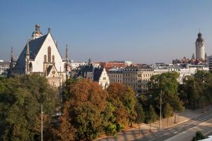 Nespecifikovaný výhled na destinaci Lipsko nebo výhled na město při pohledu z hotelu