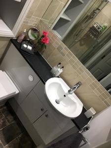 a bathroom with a white sink and a counter at OurHaus in Beverley