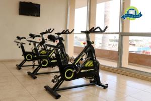 Das Fitnesscenter und/oder die Fitnesseinrichtungen in der Unterkunft Hotel America Centro