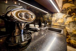 a mixer sitting on a counter next to a sink at Apartments Master 5 in Herceg-Novi