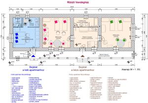 a schematic plan of a public vaccination station at Ribizli Vintage Vendégház in Parád