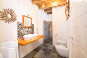 a bathroom with a sink and a toilet and a mirror at Sweet Laghel Apartments in Arco +38 photos