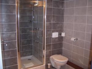 a bathroom with a shower and a toilet in it at Hôtel Originals City Mas de Grille in Saint-Jean-de-Védas +13 photos