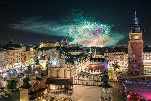Widok na miasto Kraków z tego apartamentu