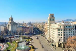 a view of a city with buildings and a street at Iberostar Selection Paseo de Gracia 4 Sup in Barcelona