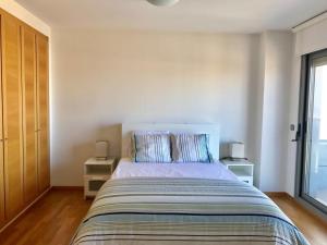 バレンシアにあるOCEANOGRAFIC APARTMENT. PARKING. WI-FIのベッドルーム(大型ベッド1台、窓付)