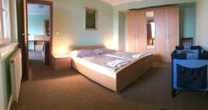 Llit o llits en una habitació de Rusovský Penzión