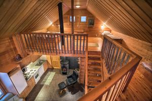 an overhead view of a kitchen in a cabin at Saivaara Cottages in Kilpisj&auml;rvi