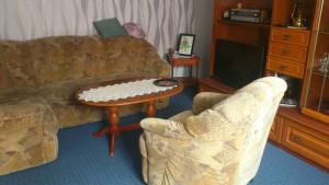 sala de estar con sofá y mesa de centro en Villa Lotti, en Olbersdorf
