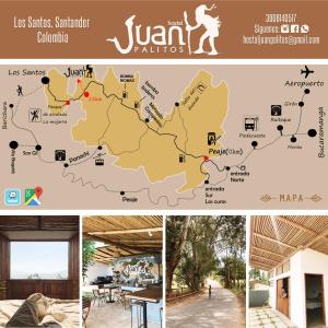 洛斯桑托斯的住宿－Hostal Juan Palitos，珍娜国家公园地图