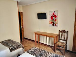 TV a/nebo společenská místnost v ubytování Hostal Alcántara