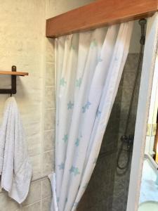 モンテビデオにあるBungalow in Our Gardenのバスルーム(星付きのシャワーカーテン付) +28枚の写真