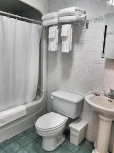 a white bathroom with a toilet and a sink at Cozy 1-Bedroom Suite #17 by Amazing Property Rentals in Gatineau