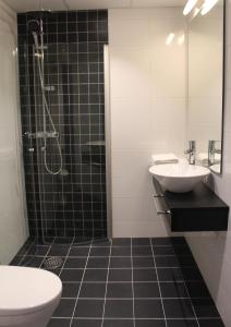 A bathroom at Hotell Rättvik