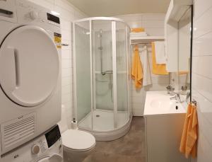 Koupelna v ubytování Tore Hunds Apartments
