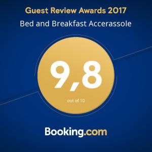 Certifikát, hodnocení, plakát nebo jiný dokument vystavený v ubytování Bed and Breakfast Accerassole