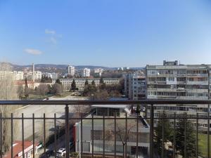 a view of a city from a balcony at Apartment Silvi in Varna City