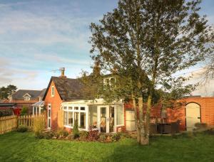 a red brick house with a tree in the yard at South Lodge in Sturminster Newton