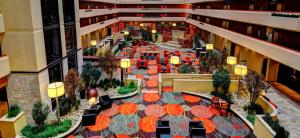 an overhead view of the lobby of a hotel at University Plaza Hotel in Springfield