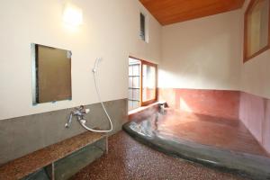 an empty room with a sink and a mirror at Minshuku Asogen in Aso