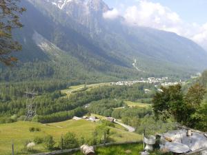 a view of a valley with a mountain at Casa Tavernela in Vicosoprano