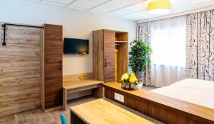 TV a/nebo společenská místnost v ubytování das MAX Appartementhaus