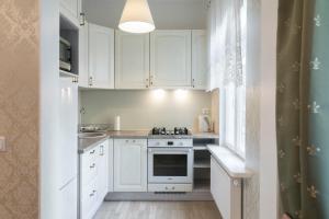 Kuchyň nebo kuchyňský kout v ubytování Allika Apartments