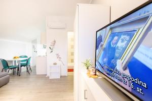 TV a/nebo společenská místnost v ubytování Apartmani Orhideja