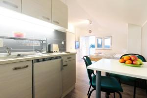 Kuchyň nebo kuchyňský kout v ubytování Apartmani Orhideja
