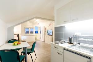 Kuchyň nebo kuchyňský kout v ubytování Apartmani Orhideja
