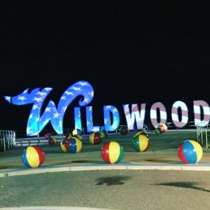 Znak, który mówi Wildwood z wieloma piłkami plażowymi w obiekcie Bird of Paradise Motel w mieście North Wildwood