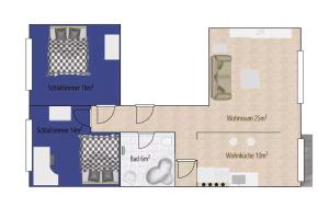plan piętra domu w obiekcie Familientraum innen Stadt w Bremie