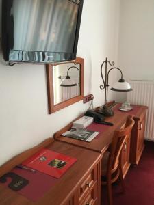 Televízia a/alebo spoločenská miestnosť v ubytovaní Hotel Pegas Brno