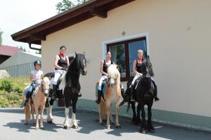 HohenauにあるLandgasthof Riedlの馬に乗る人々
