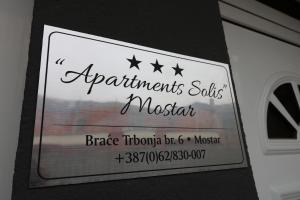Sertifikat, nagrada, logo ili drugi dokument prikazan u objektu Apartments Solis