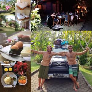 a collage of photos of a man standing next to a car at El Homestay Bali in Nusa Dua