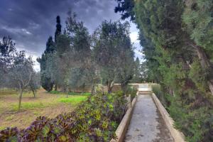 a path through a garden with trees and bushes at Ta' Bertu Host Family Bed & Breakfast in Ħal Far